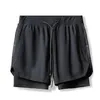 Men's Shorts 2023 new Summer new fashion men's shorts quick-drying 2-in-1 multi-pocket double-layer shorts fitness lace-up sports pants W0320