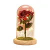 Decoratieve bloemen verlichten Rose Floral Crafts gesimuleerde ornamenten voor verjaardagshome decoratie vriendin