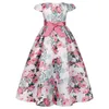 Robes de fille Plus la taille prix filles robe à fleurs enfants enfants longues robes de fête de mariage florale enfants princesse robe de noël vêtements W0314