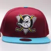 2021 American Hockeyball Ducks Snapback Hats 32 lag Casquette Sports Hip-Hop platt broderad hatt män kvinnor justerbara mössor dropp262f