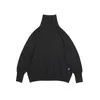 Men's Hoodies Second Order Turtle Neck Sweatshirt Vintage-Inspired Men Oversize Sweat Pullover