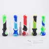 Chinafairprice SI003 Pipa da fumo in silicone 14mm Chiodo in ceramica al quarzo Tubi colorati Dab Rig con tappo