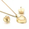 Women heart-shaped jewelry sets of earring and round circle pendant chains necklace set birthday gift267Z