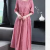 Robes Décontractées Printemps Été Vintage Français Longue Robe De Soirée Unif Longues Femmes Casual Dresse Robe Coréenne Chic Vêtements Haute Coton Lin Robes 230321