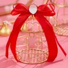 Andra evenemangsfestartiklar 10/20/30 st metall Retro Bird Cage Candy Box Gold Hollow Present Box Baby Shower Birthday Wedding Favors för gäster Souvenir 230321