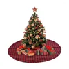 Kerstdecoraties 2023 Aankomst 48 inch geruite boomrok met rode en zwarte controle ornament -decoratie