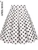 Skirts retro vintage dames midi high taille katoen 3xl casual streetwear dagelijks 60s polka dot pinup rockabilly skater 230321