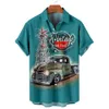 Męskie koszule dla mężczyzn 3D Vintage Fashion Holy Rocker Printed Rockabilly Hawaiian Shirt krótkie rękawie Homme Haruku ropa hombre 230321
