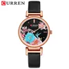 New Curren Watch Watch Watch Женщины из нержавеющей стали смотрят красивые цветочные дизайнерские часы для женщин летние дамы часы Quartz Clock319n
