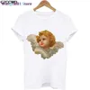 T-Shirt Femme T-Shirt Femme Mignon Ange Bébé T-shirt Coréen T-shirts Vêtements Femme Surdimensionné Fiorucci tter Imprimer Fun Harajuku O-cou Lâche Tops 0321H23