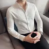 Męskie koszule na zwykłe koszule plus rozmiar 4xl-M Autumn Luksusowe kwiatowe koszule z długim rękawem dla mężczyzn odzież Slim Fit Casual Tuxedo Chemise Homme Formal Wear 230321