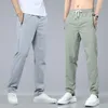 Pantalons pour hommes Marque Vêtements d'été Poche zippée Casual Slim Pant Straight Solid Color Fashion Stretch Business Pantalon Homme 230320