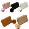 Wallets 5 Colors Women Short PU Leather Purse Ladies Card Bag For Clutch Female Money Clip Wallet With Plush Balls