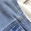 Mäns västar denim män ärmlös jacka kappa mens bomull avslappnad midja mode streetwear jean fast färg outwear 230320