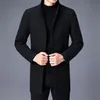 Mélanges de laine pour hommes manteau Long hommes mode veste à pois automne hiver vestes hommes en pardessus grande taille 3XL 4XL 230321