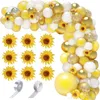 Diğer Etkinlik Partisi Malzemeleri 129pcs Sarı Altın Beyaz Balonlar Çelenk Kemer Kiti Ayçiçeği Arı Teması Doğum Günü Bebek Duş Düğün Dekorasyonu Globos 230321
