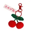 Keychains 1PCS Key Chain Plush Crocheting Good Things Happen Pendant Hand-woven Wool Persimmon Peanut Bag Small Accessories