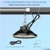 High Bay ETL DLC UFO LED LED 100W 150W 200W 240W Przemysłowe Oświetlenie Garaż Lampa Wystawa HighBay Light Drop Dhayr Dhayr