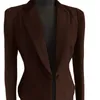 Damskie garnitury Blazers Suit Vintage Herringbone Tweed Jacket Casual Fashion Temperament Zwiedź Symer Pojedynczy przycisk Niestandardowy Blazer 230321