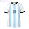 wangcai01 T-shirts pour hommes CLOOCL Numéro personnalisé Drapeau de l'Argentine T-shirt Mode 3D imprimé court Seve T-shirts en vedette 2022 Casual Activewear Tops d'été 0321H23