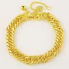 Charm Armband 24K Gold GP 9mm Link Chain Armband Bangle for Men 19cm Yellow Gold Color Men's Jewelry Fashion Men's Armband 230320