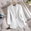 Damenanzüge Blazer's DiamondEncrusted Summer Sunscreen Jacket Weißer Anzug Dünn Vollbohrer 230321