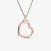 Collana con ciondolo a forma di cuore in oro rosa 18 carati per Pandora Gioielli in argento sterling 925 di design per matrimoni per le donne Collane con maglie regalo fidanzata con scatola originale