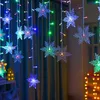 Décorations De Noël LED Flocon De Neige Guirlande Lumineuse Blanc Chaud Rideau Pour Festival De Mariage Jardin Fêtes D'anniversaire Maison Décoration De Noël