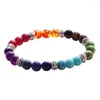 Bedelarmbanden heren dames 7 chakra gemengde steen genezing bid mala armband lava rock diy kralen sieraden balanceren