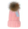 Big Boys Girls Brand Hats Caps Män Kvinnor Fox Hair Ball Wool Sticked Hat varm på hösten och vintermode mössa
