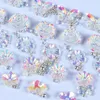 Décorations d'art d'ongle 5 ensembles de bouteilles Aurora Crystal Rose Charms Papillon Fleur Perle Pièces Strass Décoration DIY Ongles Accessoires