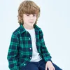 Kinderoverhemden jongens meisjes plaid casual shirts kinderen mode rooster ontwerp kinderen lange mouw knop naar beneden flanel jurken shirts 230321