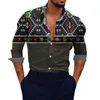 Camicie casual da uomo Moda uomo Stampa digitale 3D alla moda Abito camicia formale con risvolto a maniche lunghe traspirante e leggero