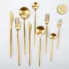 Złoto sprzątanie obiadowe Gold Cutlery Nóż łyżka stolika ze stoli