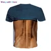 Erkek Tişörtler Erkek Tişört Yaz Komik Vücut Altı Pack Abs Musc T Shirt Camisetas Hombre 3D Baskı Sahte Kısa Seve Fitness Street Giyim 0321H23 0322H23