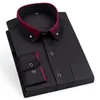 Erkekler Sıradan Gömlek Erkekler Uzun Kollu Gömlek Moda Formal Klasik İş Elbise Gömlek Siyah Sinu Slim Fit Nefes Alabilir Iron Top 230321