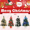 Kerstdecoraties 40 cm Holiday Art Craft El Festival Simulation Party PO Prop Mini Tree Home Decor Desktop Ornamenten Gift PVC