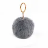 Fuzzy Fur Ball Pendants For Party Christmas Gifts Keychain Car Bag DIY Cute Key Rings RRA1031