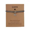 Strand Freeshiping Dragonfly Charms Wish Card Bracciale per donne Ragazze Braccialetti dell'amicizia regolabili Gioielli dell'albero genealogico Significativo