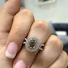 Wedding Rings 2023 Fashion Jewelry Accessories Luxury Delicate Glass Filled Anniversary Gift Engagement For Women Item