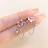 Charm Street Trend Pink Love Earrings Niche Design Sense High-End Cold Wind Earrings Female Daily Fashionable Earrings Jewelry Gifts G230320