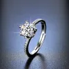 18K Platinum Knopfwand Schnee Mosonitsteine ​​Sterling Silber Ring Weiblich Dummy Diamant