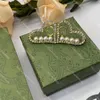 Luxury Diamond Pearl Studs Large Love Letter Earrings Heart Hoop Earring Lovers Gift Jewelry With Box