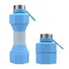 650 ml butelki z wodą przenośne działanie na zewnątrz fitness hantle sportowa butelka z wodą kreatywne silikonowe składane kubek wodny