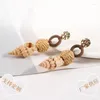 Dangle Earrings DEAR-LIFE Straw Shell Conch Original Vintage Rattan Hand-woven Fashion Accessories Gift