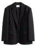 女性のスーツブレザードゥシュスーツジャケット女性秋のレトロ高品質のオフィスレディスタイルソリッドカラールーズタイプ女性230321