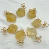 Pendentif Colliers Pierre Gemme Naturelle Quartz Cristal Jaune Enroulement De Fil Irrégulier Reiki Guérison Fabrication De Bijoux Collier Accessoires 6pcs