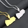 Pendant Necklaces Yemen Map Necklace For Women Men Stainless Steel Gold Color / Silver Ethnic Anniversary Party Birthday Jewelry