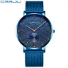 2020 Luxury Brand CRRJU Orologio da uomo Classic Business Slim Orologio al quarzo Elegante semplice orologio in maglia d'acciaio impermeabile Relogio Masculino306s