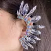 Boucles d'oreilles pendantes INS magnifique strass géométrique grand clip oreille manchette boucle d'oreille fête bijoux pour femmes cristal Wrap goutte accessoires cadeau